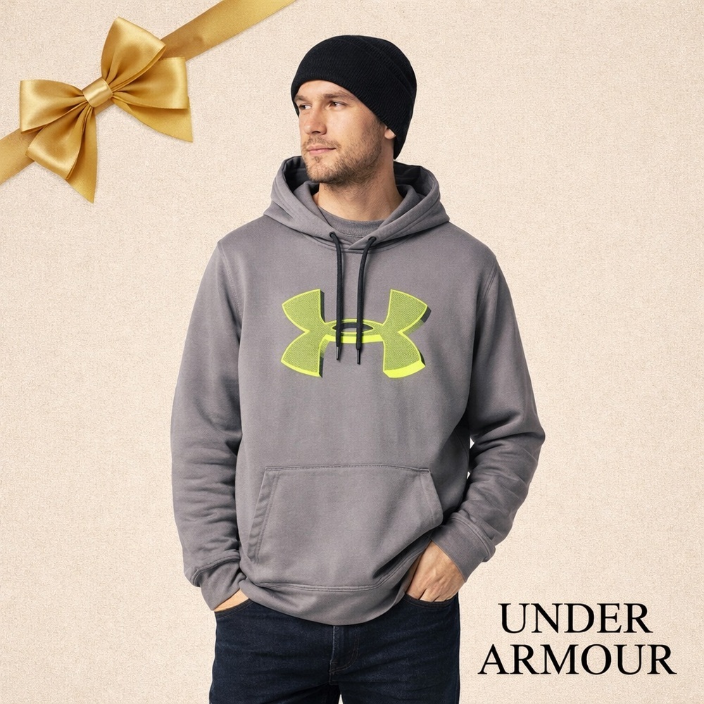 Under Armour Gray Hoodie with Yellow Logo